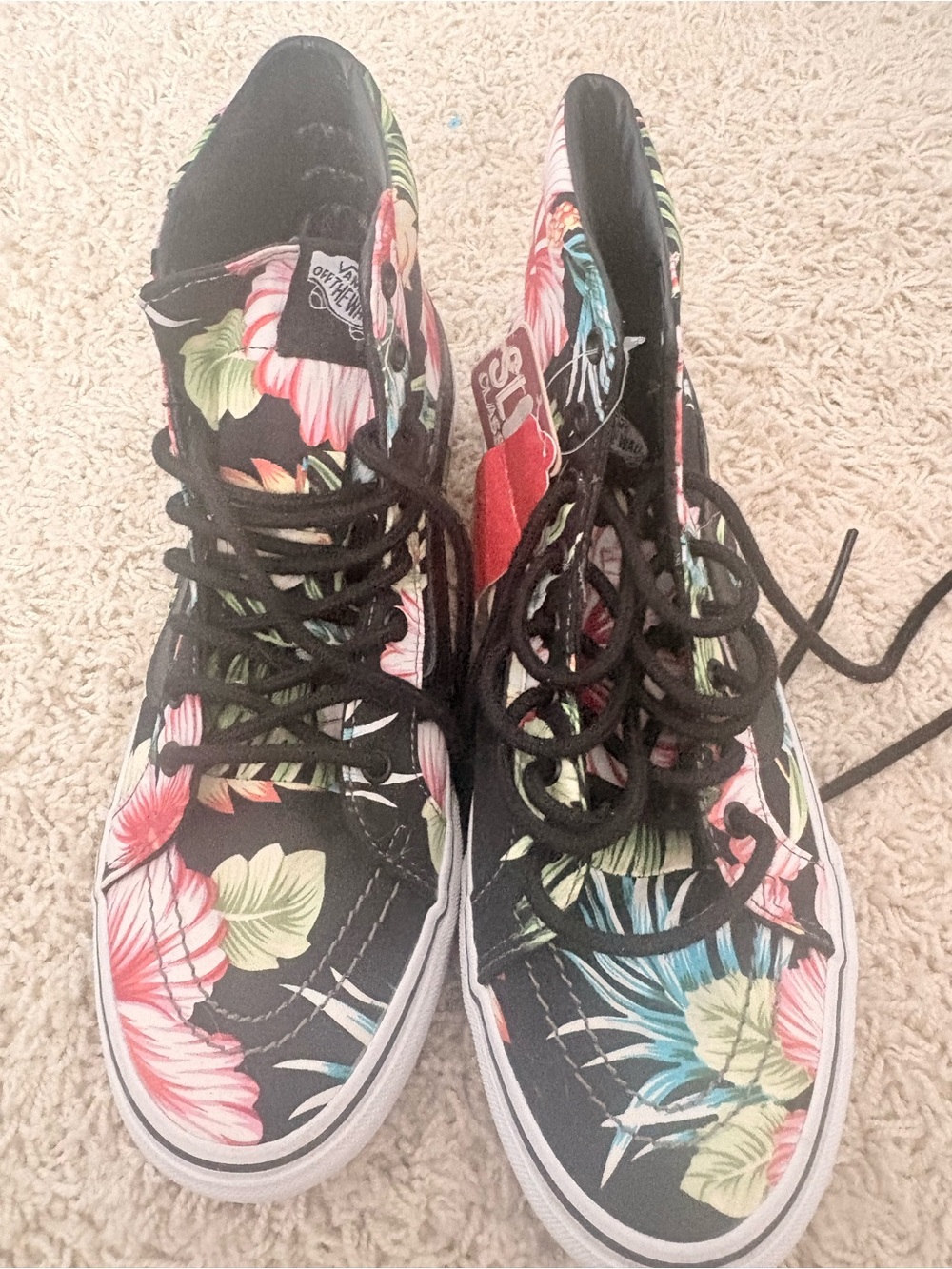 Vans Women’s Floral Lace-Up High-Top Boots - Black Multi